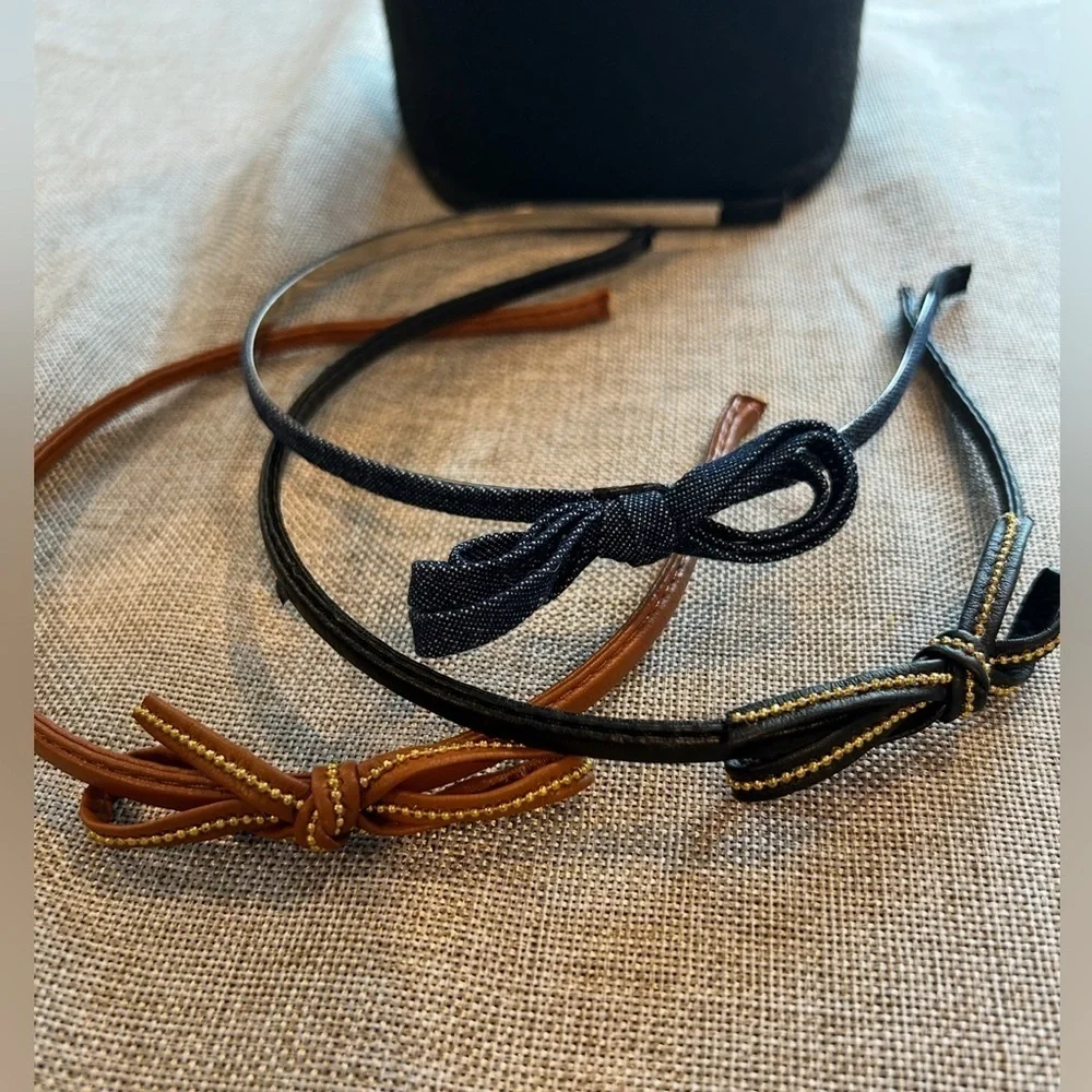 Set of Three Thin Bow Headbands